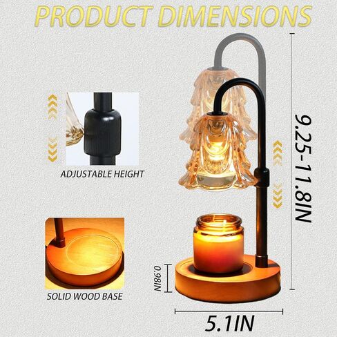 مصباح Zholp لتدفئة الشموع مع مؤقت، ارتفاع قابل للتعديل، 2 لمبة - سخان تذوب الشمع للشمع المعطر والشموع المعطرة، ديكور غرفة النوم المنزلية in Kuwait
