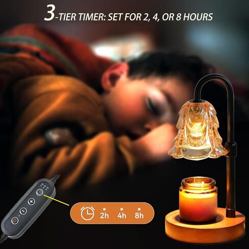 مصباح Zholp لتدفئة الشموع مع مؤقت، ارتفاع قابل للتعديل، 2 لمبة - سخان تذوب الشمع للشمع المعطر والشموع المعطرة، ديكور غرفة النوم المنزلية in Kuwait