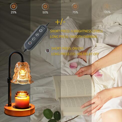 مصباح Zholp لتدفئة الشموع مع مؤقت، ارتفاع قابل للتعديل، 2 لمبة - سخان تذوب الشمع للشمع المعطر والشموع المعطرة، ديكور غرفة النوم المنزلية in Kuwait