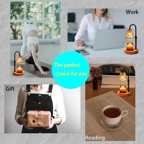 مصباح Zholp لتدفئة الشموع مع مؤقت، ارتفاع قابل للتعديل، 2 لمبة - سخان تذوب الشمع للشمع المعطر والشموع المعطرة، ديكور غرفة النوم المنزلية in Kuwait