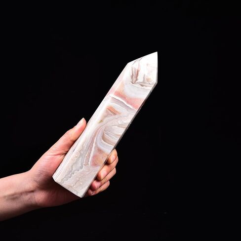 JIC Gem Large Fluorite Crystal Wand Natural Healing Crystal Point Large 6 Sides Colorful Fluorite Stone Crystal Tower Energy Gemstone Home Decor 1.1-1.7 Lbs in Saudi Arabia