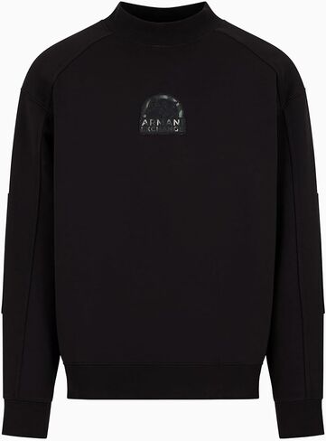 سويت شيرت رجالي من Armani Exchange مصنوع من القطن والبوليستر بشعار شبه دائري in Saudi Arabia