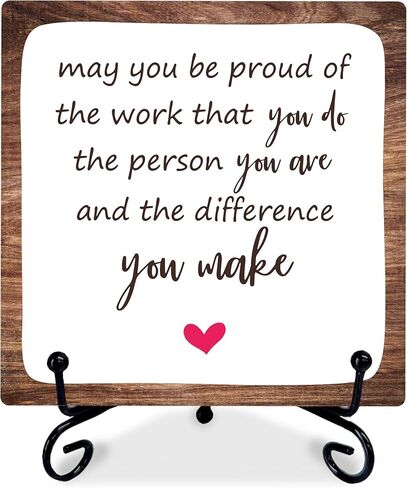 4" Inspirational Wood Decor - Make Happiness A Habit - Wooden Plaque Signs With 1 Metal Support Rustic Motivational Desk Décor For Home Office Bedroom Table Décor And Accessories - A02 in Saudi Arabia