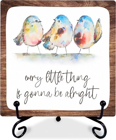 4" Inspirational Wood Decor - Make Happiness A Habit - Wooden Plaque Signs With 1 Metal Support Rustic Motivational Desk Décor For Home Office Bedroom Table Décor And Accessories - A02 in Saudi Arabia