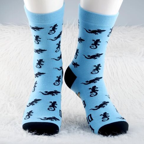 MBMSO 2 Pairs Gecko Socks for Reptile Lover Gifts Easily Distracted by Geckos Gifts for Gecko Owner Funny Reptile Dress Socks in Saudi Arabia
