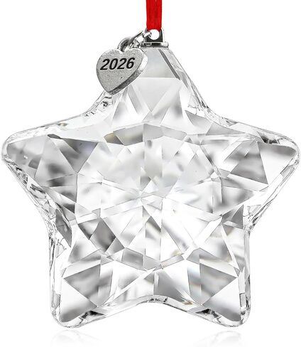 H&D HYALINE & DORA 2025 Christmas Moon Crystal Hanging Ornament - Clear Suncatcher for Winter Party Home Decor in Saudi Arabia