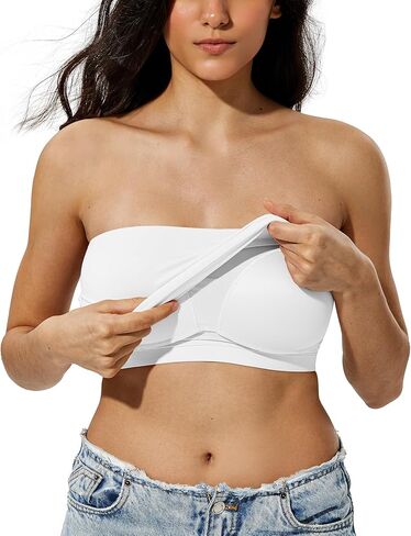 ZeroBound Tube Tops for Women with Built-in Shelf Bra Basic Backless Strapless Top, Bandeau Going Out Crop Tops in Saudi Arabia