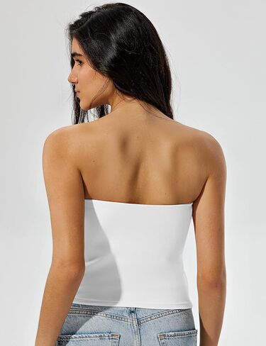 ZeroBound Tube Tops for Women with Built-in Shelf Bra Basic Backless Strapless Top, Bandeau Going Out Crop Tops in Saudi Arabia