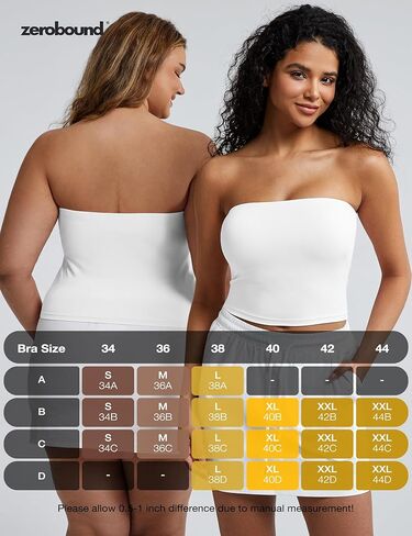 ZeroBound Tube Tops for Women with Built-in Shelf Bra Basic Backless Strapless Top, Bandeau Going Out Crop Tops in Saudi Arabia