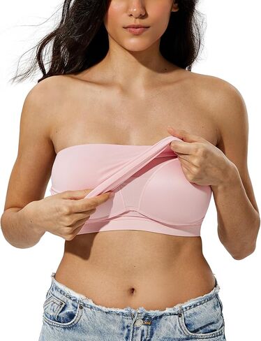 ZeroBound Tube Tops for Women with Built-in Shelf Bra Basic Backless Strapless Top, Bandeau Going Out Crop Tops in Saudi Arabia