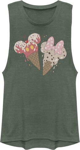 تانك العضلات النسائي من Disney Ice Cream Lovers - تصميم مغرفة كلاسيكي على شكل ميكي وميني - مثالي لأيام الحديقة in Kuwait