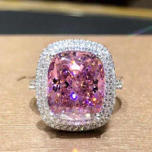 1pc Gorgeous Style Pink Ring For Women For Wedding Engagement Anniversary Party Jewelry Valentine's Day Gift in Saudi Arabia