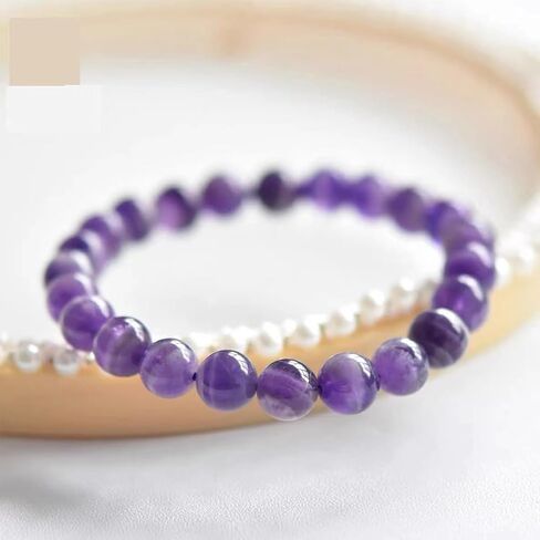 Amethyst for Good Luck - Natural Amethyst Bracelet, Handmade 10mm Purple Crystal Beaded Jewelry, Healing Stone Stretch Bracelet for Women and Men in Saudi Arabia