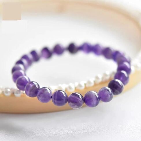 Amethyst for Good Luck - Natural Amethyst Bracelet, Handmade 10mm Purple Crystal Beaded Jewelry, Healing Stone Stretch Bracelet for Women and Men in Saudi Arabia