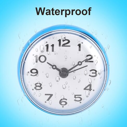 Bathroom Clock, Suction Wall Shower Clock with Traditional Pointer Type for Bathroom Pool Supplies in Saudi Arabia