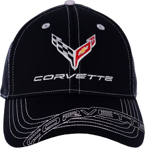 JH Design Group Men Chevy Corvette C8 Logo Cap القبعة القابلة للتعديل in Saudi Arabia
