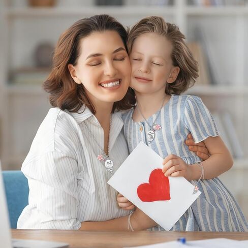 Tondiamo 3pcs Mother Daughter Heart Matching Jewelry Set Includes 1 Set of Love Pendant Necklace, Bracelet and Keychain Stainless Steel Christmas Gift for Mom Women Mother Day Birthday from Daughter in Saudi Arabia