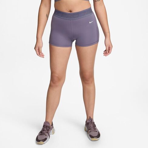 شورت Nike Pro نسائي متوسط ​​الارتفاع 3 بوصة بأجزاء شبكية (Daybreak/أبيض، FN3336-509) مقاس X-Small in Saudi Arabia
