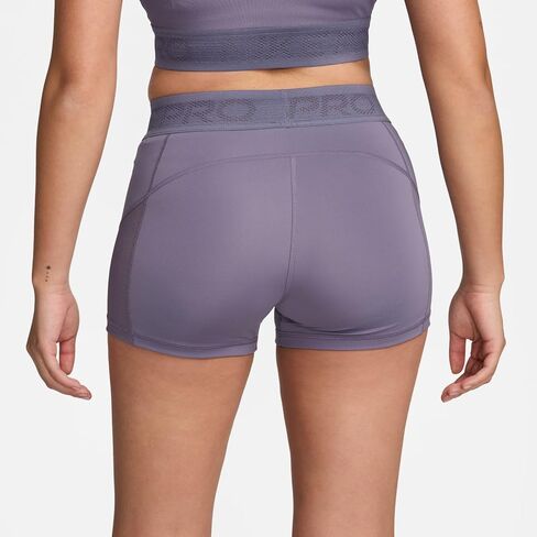 شورت Nike Pro نسائي متوسط ​​الارتفاع 3 بوصة بأجزاء شبكية (Daybreak/أبيض، FN3336-509) مقاس X-Small in Saudi Arabia