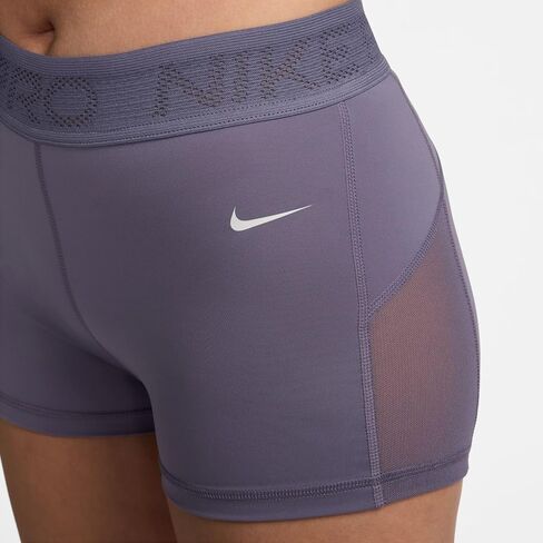 شورت Nike Pro نسائي متوسط ​​الارتفاع 3 بوصة بأجزاء شبكية (Daybreak/أبيض، FN3336-509) مقاس X-Small in Saudi Arabia