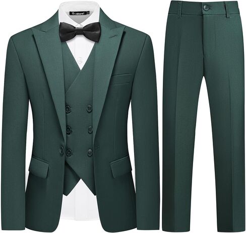 TRONSTORE Boys Slim Fit Suit 5 Pieces Ring Bearer Outfit for Kids Teen Tuxedo Suit Set for Wedding Party in Saudi Arabia