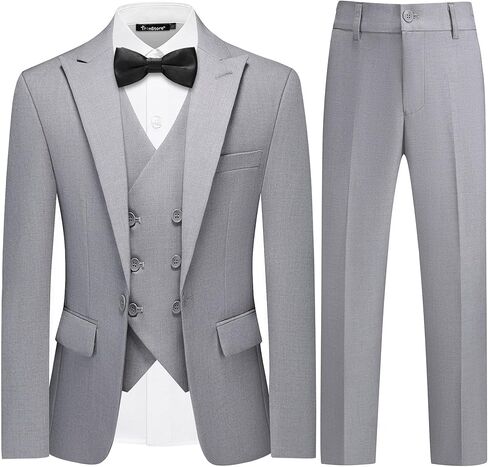 TRONSTORE Boys Slim Fit Suit 5 Pieces Ring Bearer Outfit for Kids Teen Tuxedo Suit Set for Wedding Party in Saudi Arabia