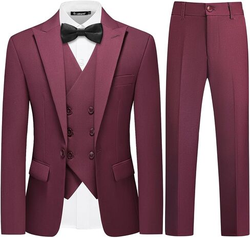 TRONSTORE Boys Slim Fit Suit 5 Pieces Ring Bearer Outfit for Kids Teen Tuxedo Suit Set for Wedding Party in Saudi Arabia
