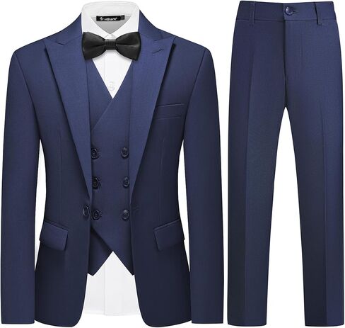 TRONSTORE Boys Slim Fit Suit 5 Pieces Ring Bearer Outfit for Kids Teen Tuxedo Suit Set for Wedding Party in Saudi Arabia