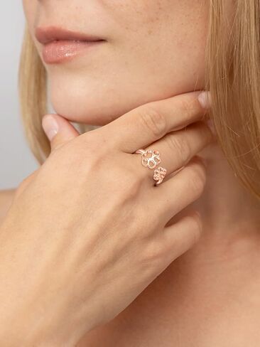 Dreamboat Pet Paw Print Statement Ring for Women 925 Sterling Silver Cat Dog Paw Adjustable Open Band Finger Rings Birthday Party Jewelry Gift in Saudi Arabia