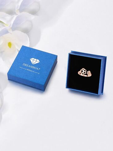 Dreamboat Pet Paw Print Statement Ring for Women 925 Sterling Silver Cat Dog Paw Adjustable Open Band Finger Rings Birthday Party Jewelry Gift in Saudi Arabia