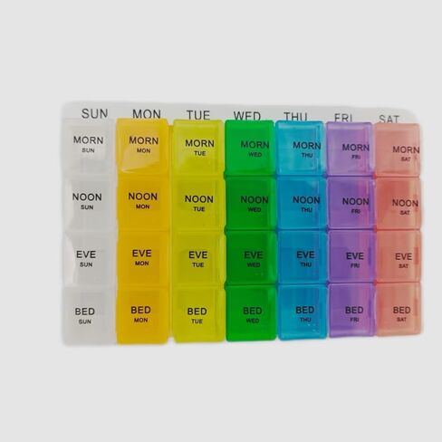 28compartment Plastic Storage Box Medicine Box 7-Day Portable Practical Rectangular Pill Small Square in Saudi Arabia