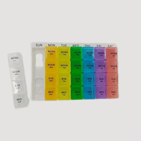 28compartment Plastic Storage Box Medicine Box 7-Day Portable Practical Rectangular Pill Small Square in Saudi Arabia