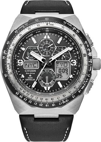 Citizen Men's Eco-Drive Promaster Skyhawk A-T Watch, Green Dial, Green Leather Strap, Atomic Timekeeping (Model: JY8147-01X) in Saudi Arabia