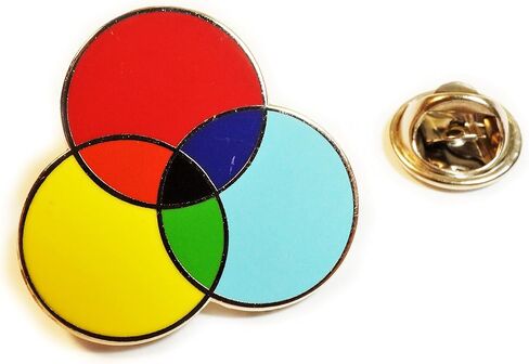 CMYK Color Wheel Hard Enamel Lapel Pin, 1 Inch, Nickel Plated Metal, Single Post Design, Multicolor Artist Accessory in Saudi Arabia