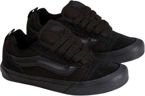 Vans Big Kids' Knu Skool Sneaker, Suede/Canvas Triple Black, 4.5 in Saudi Arabia