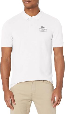 Lacoste Mens Regular Fit Stretch Mini Piqué Graphic Polo Shirt in Saudi Arabia
