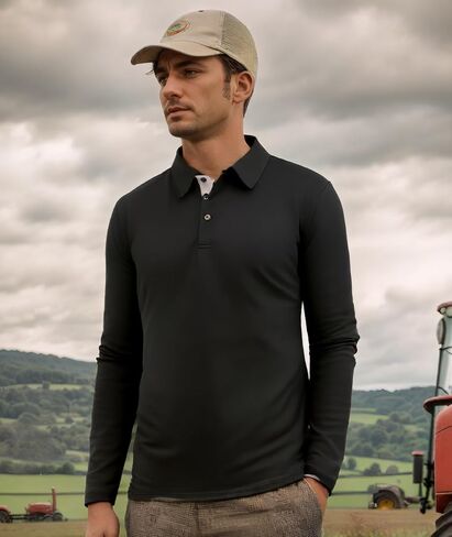 Golf Polo Moisture Wicking Shirts for Men Long Sleeve Suitable for Office in Saudi Arabia