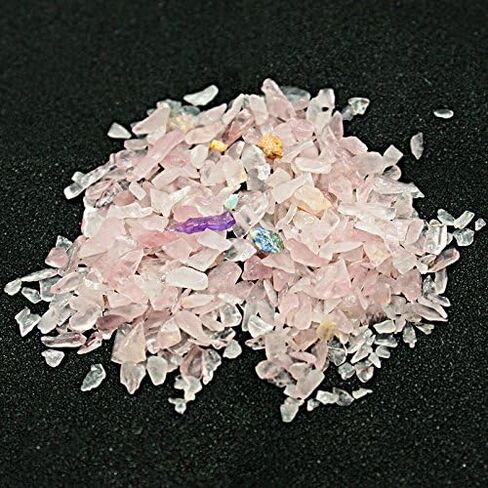 Perlin Rose Quartz Gemstone Beads Tumbled Stone 4~8 mm Chips Without Hole 500 Pieces Rose Quartz Gemstones Semi-Precious Stone Jewellery Beads Gemstone for Decoration, Chakra, Meditation in Saudi Arabia