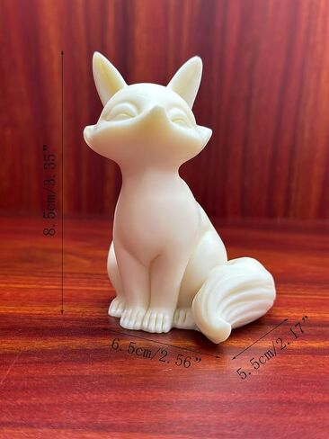 oarehol Fox Statue,Mini Fox Figurine Tea Pet Animal Sculpture for Home Office Car Dashboard Decor,White Feng Shui Animal Statue Bookshelf Yard Decor in Saudi Arabia