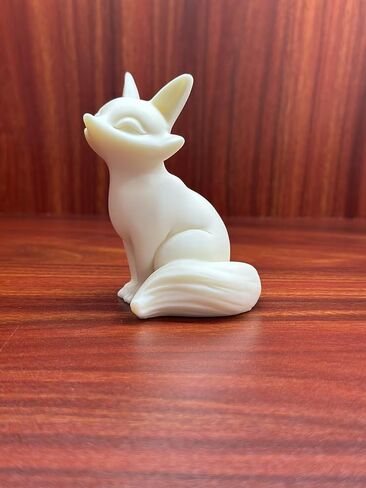 oarehol Fox Statue,Mini Fox Figurine Tea Pet Animal Sculpture for Home Office Car Dashboard Decor,White Feng Shui Animal Statue Bookshelf Yard Decor in Saudi Arabia