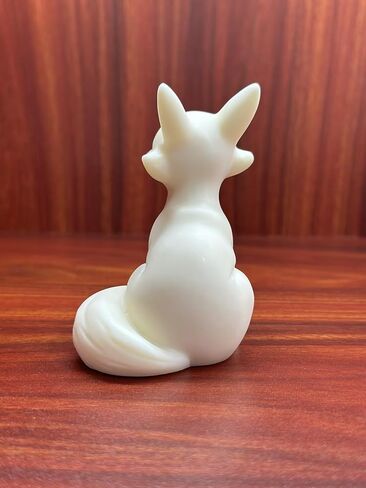 oarehol Fox Statue,Mini Fox Figurine Tea Pet Animal Sculpture for Home Office Car Dashboard Decor,White Feng Shui Animal Statue Bookshelf Yard Decor in Saudi Arabia