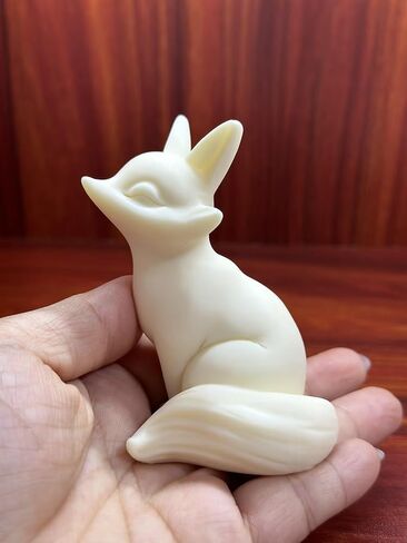 oarehol Fox Statue,Mini Fox Figurine Tea Pet Animal Sculpture for Home Office Car Dashboard Decor,White Feng Shui Animal Statue Bookshelf Yard Decor in Saudi Arabia