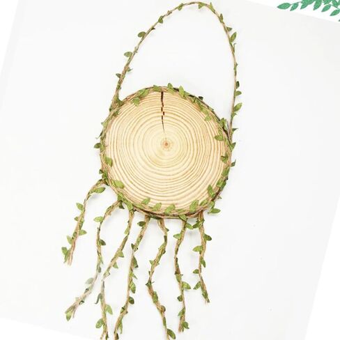 SPDTECH Burlap Leaf Ribbon 33 Feet 2PCS Natural Jute Twine Ribbon with Artificial Leaves for Crafts Wedding Jungle Safari Party Baby Shower Décor Home Decor in Saudi Arabia