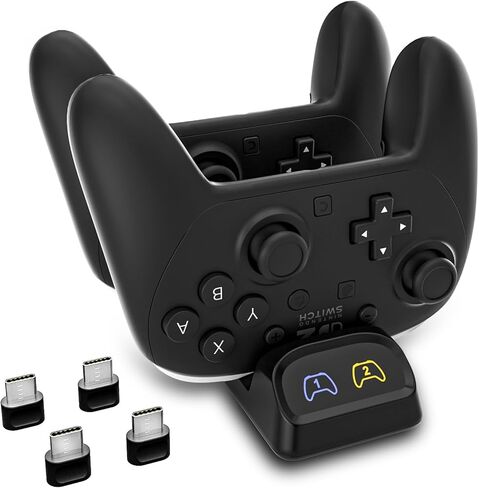شاحن PS5 ، محطة شاحن وحدة تحكم PS5 مع محول 5V 3A AC ، PlayStation 5 Station Station Dock مع مؤشر LED ، حماية شريحة السلامة ، فرضية USB من النوع C السريع الشحن السريع in Kuwait