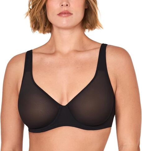 Delimira Women's Cosnufy Balconette Bra Sheer Mesh Plus size alvin in Saudi Arabia