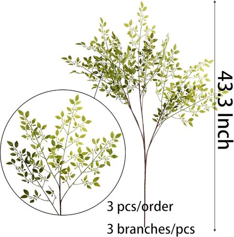 كلونج فو الخضرة ينبع فروع اصطناعية للمزهرية وهمية الربيع ينبع النبات ينبع الزهور زهرية للزينة (3 قطع) in Kuwait
