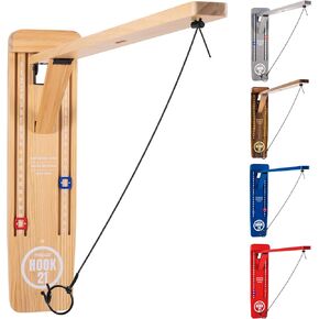 GoSports Hook 21 Wall Mount Ring Swing Game - Play Indoors or Outdoors with Foldable Arm