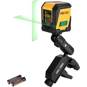 PREXISO Laser Level with Tripod, 65Ft Self Leveling Cross Line Laser Level, Green Line leveler Tool for Hanging Pictures, Floor Tile, Home Renovation with LED Indicator & 2 AA Batteries (26 in Tripod)