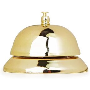 jojofuny 1Pc Golden Service Bell, Iron Call Bell, Creative Desk Bell for Customer Student Schools Restaurants Reception Areas Hospitals