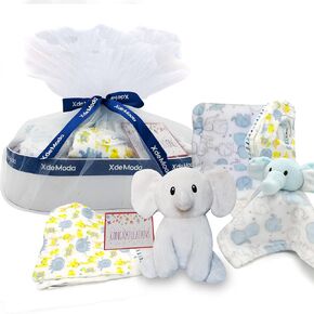 Baby Shower Gifts - Baby Newborn Essential Gift Basket, Elephant Unicorn Gift Wrapped for a boy or Girl, All in One Registry Essential Stuff for Boys or Girls (Unicorn Basket Set)